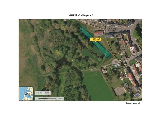 Plan qui délimite la plantation derrière le presbytère